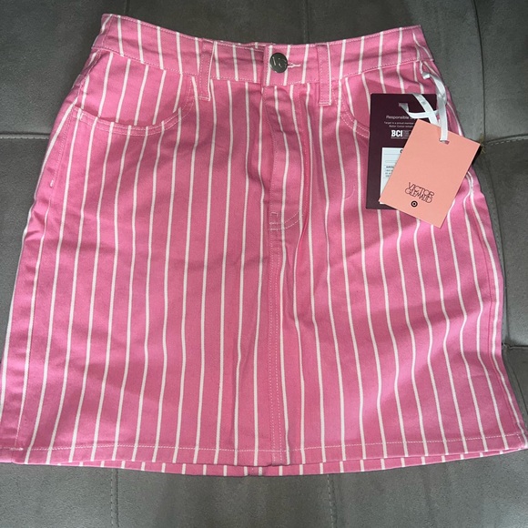 Victor Glemaud Dresses & Skirts - NWT Victor Glemaud Size 0 Denim Pink and White Striped Skirt
